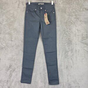 Levis 711 Skinny Jeans Womens Size 24 Gray Blue Mid Rise Stretch Slim Denim